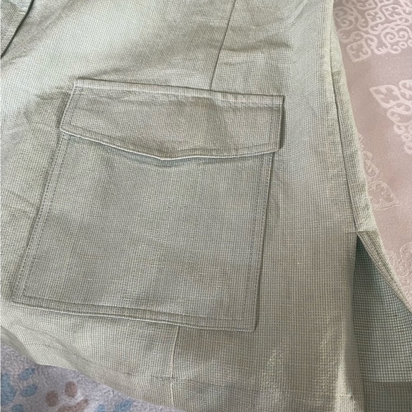 K  G R jacket/ blazer women, mint green long shirt/ jacket size 16 cotton - Picture 4 of 6